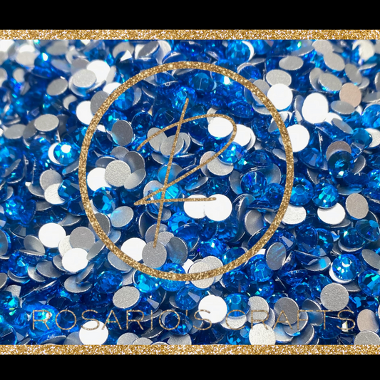 CAPRI BLUE GLASS FLATBACK RHINESTONES