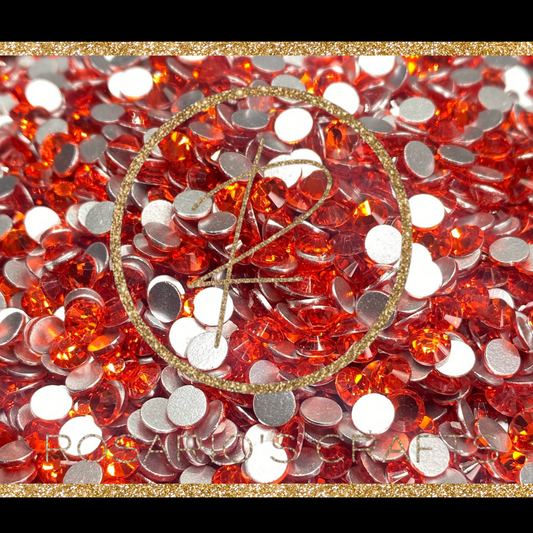HYACINTH ORANGE GLASS FLATBACK RHINESTONES