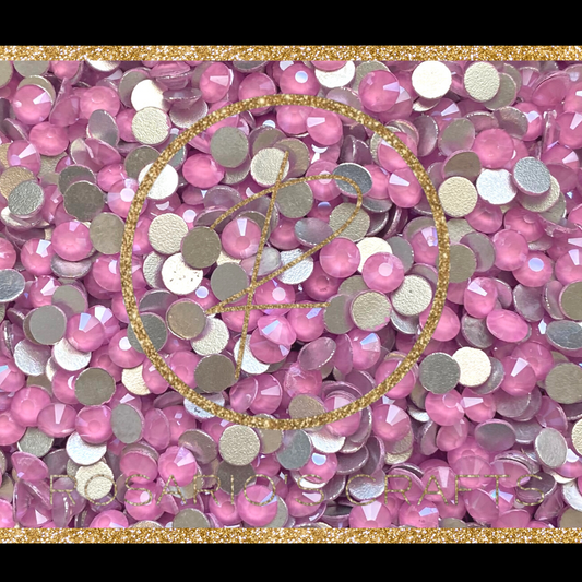 PINK MOCHA GLASS FLAT BACK RHINESTONES