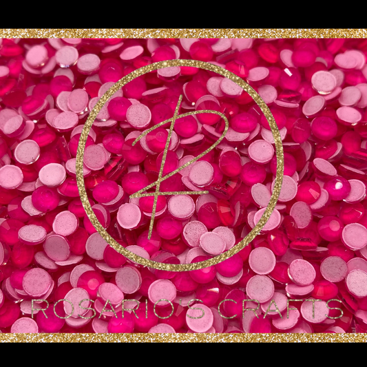 NEON PINK GLASS FLATBACK RHINESTONES