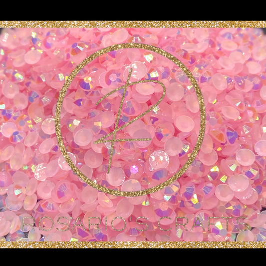 LIGHT PINK AB JELLY RESIN FLATBACK RHINESTONES