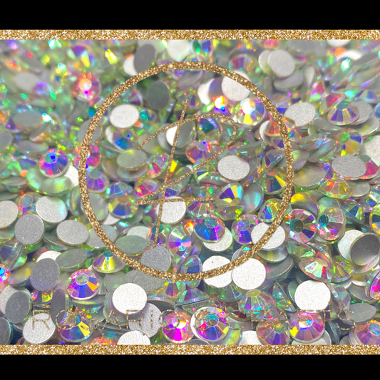 CRYSTAL AB GLASS FLATBACK RHINESTONES