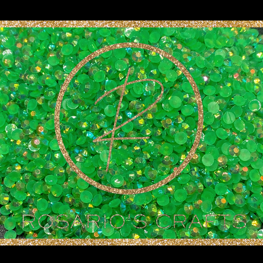 EMERALD AB JELLY RESIN FLATBACK RHINESTONES
