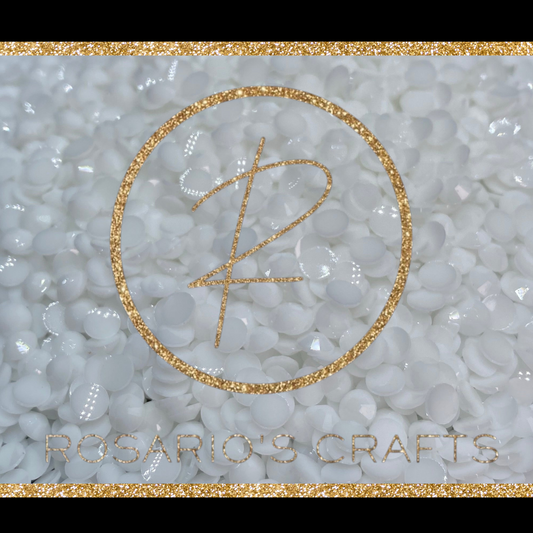 WHITE JELLY RESIN FLATBACK RHINESTONES