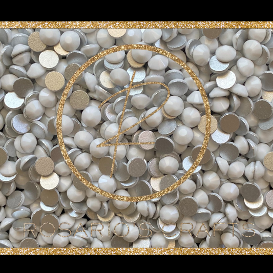 Chalk WHITE GLASS FLATBACK RHINESTONES