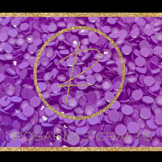 NEON LIGHT VIOLET GLASS FLAT-BACK RHINESTONES