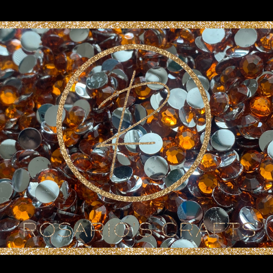 ORANGE RESIN FLAT BACK RHINESTONES