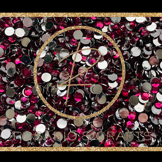 FUCHSIA RESIN RHINESTONES FLAT-BACK