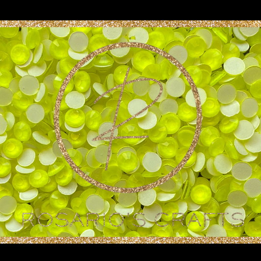 NEON YELLOW  GLASS FLATBACK RHINESTONES