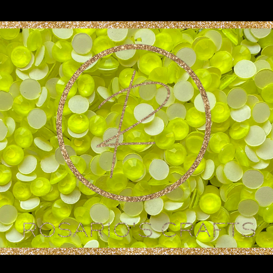 NEON YELLOW GLASS FLATBACK RHINESTONES