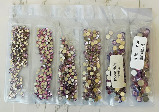 AIR VIOLET GLASS FLAT-BACK RHINESTONES