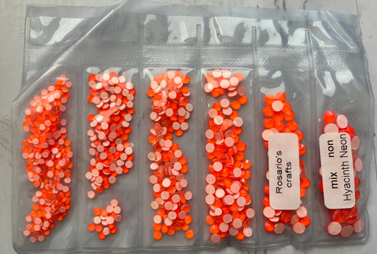 NEON ORANGE GLASS RHINESTONES