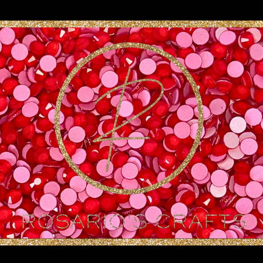 NEON RED GLASS FLATBACK RHINESTONES