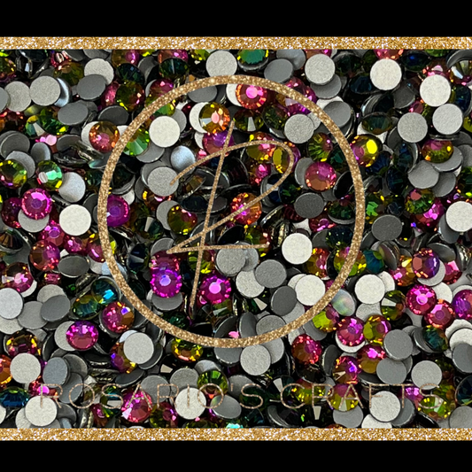 RAINBOW GLASS FLAT-BACK RHINESTONES