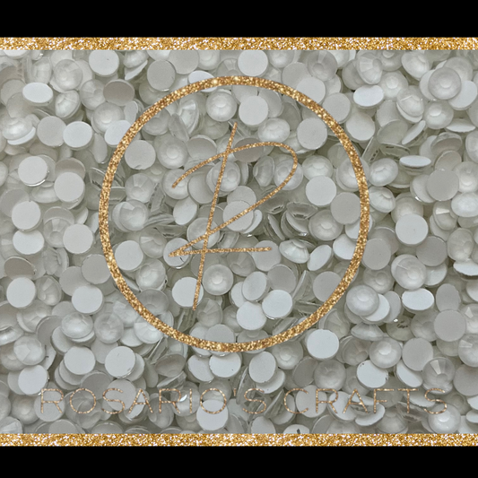 NEON WHITE GLASS FLATBACK RHINESTONES