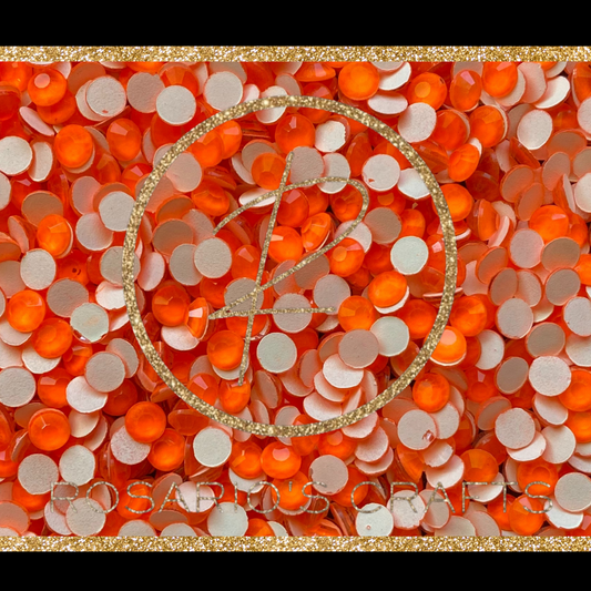 NEON ORANGE GLASS RHINESTONES